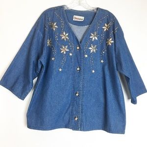 Vintage Donna Jean Studded Shirt / Jacket